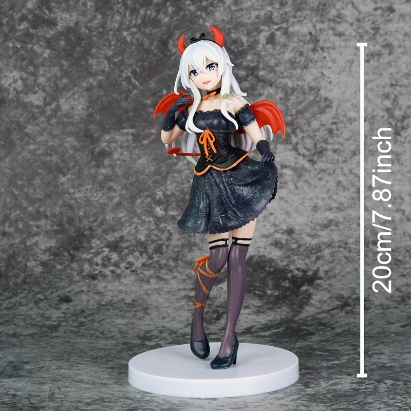 Witch Anime Figure - Gothic Halloween Decoration with Red Horns, Cute Anime Girl Collectible for Desktop, Car Display, Birthday/Christmas/Halloween Gifts - Perfect for Anime Fans & Witch Lovers, Themed Character Statue, Durable Collectible
