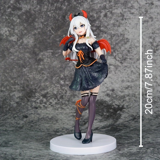 Witch Anime Figure - Gothic Halloween Decoration with Red Horns, Cute Anime Girl Collectible for Desktop, Car Display, Birthday/Christmas/Halloween Gifts - Perfect for Anime Fans & Witch Lovers, Themed Character Statue, Durable Collectible