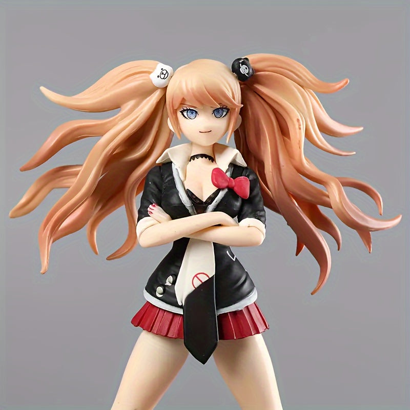 7.08in (18cm) Adorable Black And White Bear Anime Figure Toy - Collectible Statue Decoration, Exquisite Model Doll, Perfect Christmas Or Birthday Gift For Anime Fans