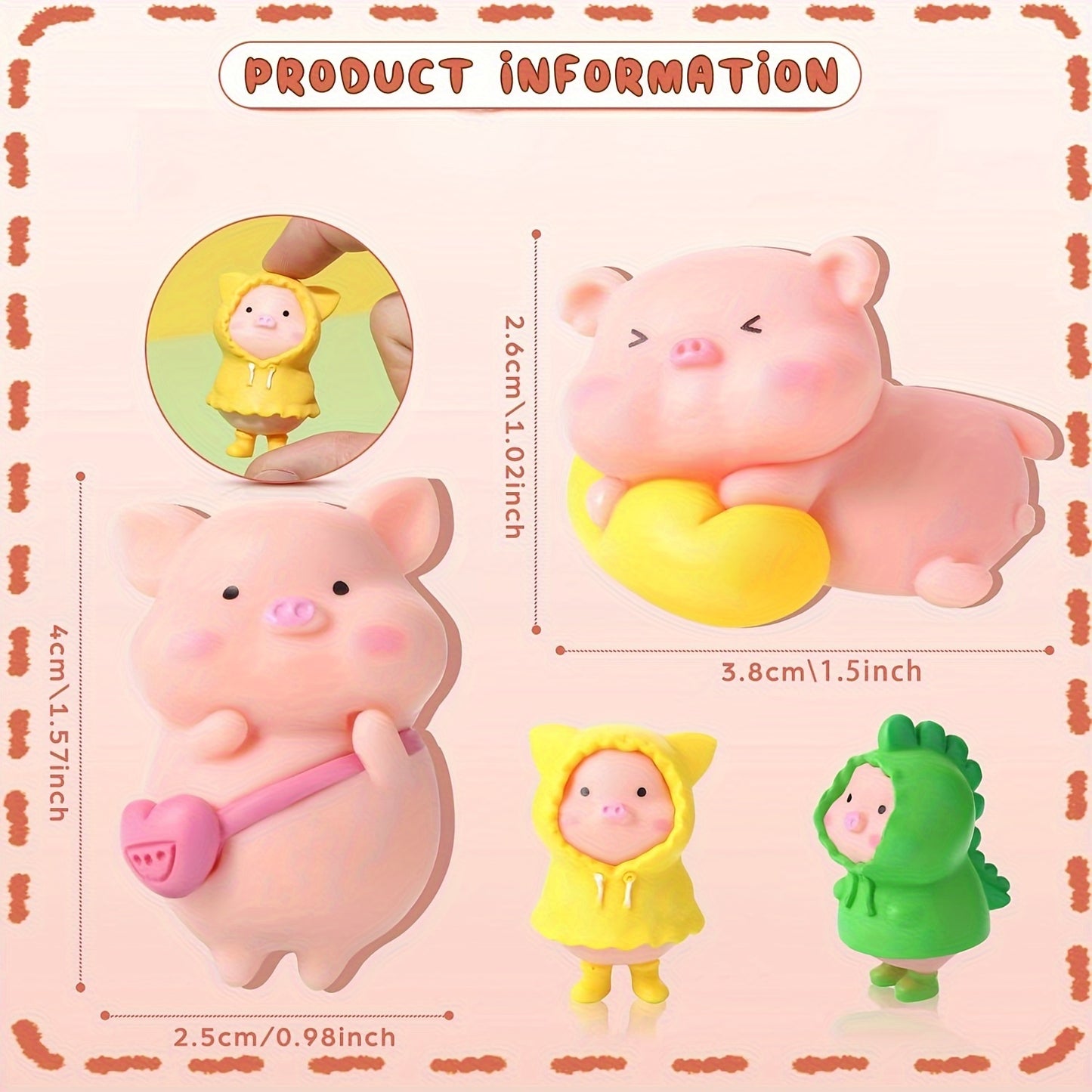 Room Decor 19-Pack Mini Pig Figurines Set, Resin Piglet Statues for Miniature Garden, Home & Office Desk Party Decorations, New Year'S Eve Gift, Good Luck Charm