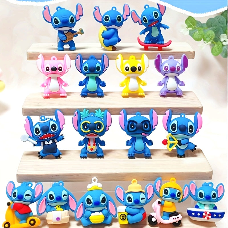 [17pcs Stitch Mini] 17pcs Stitch Mini Set - Cute PVC Figurines | Classic Anime Style Decor for Home, Car, School | Ideal for Christmas, Halloween, New Year Gifts, Ages 18+